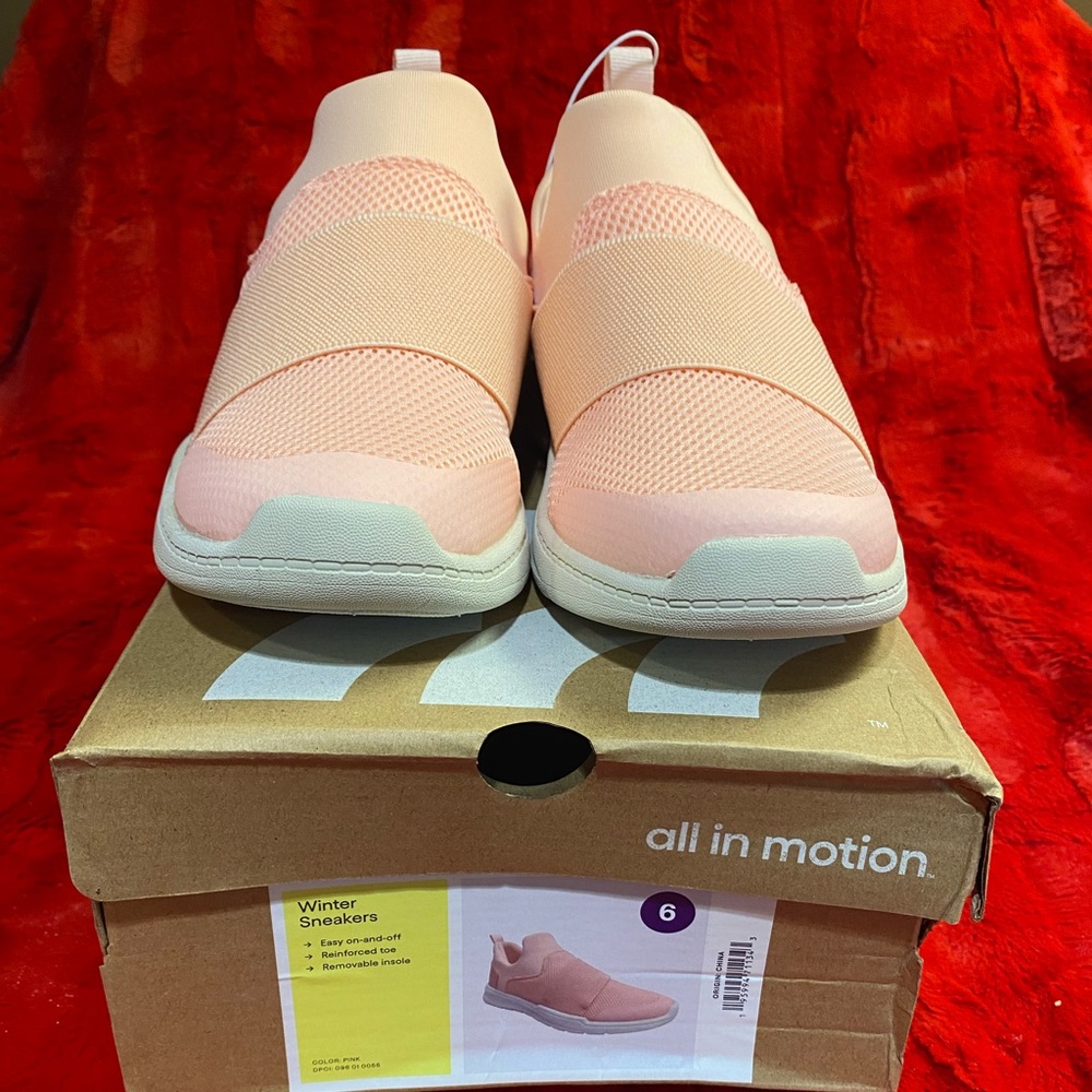 All in Motion Women's Pink‎ Slip-On Sneakers Size 6